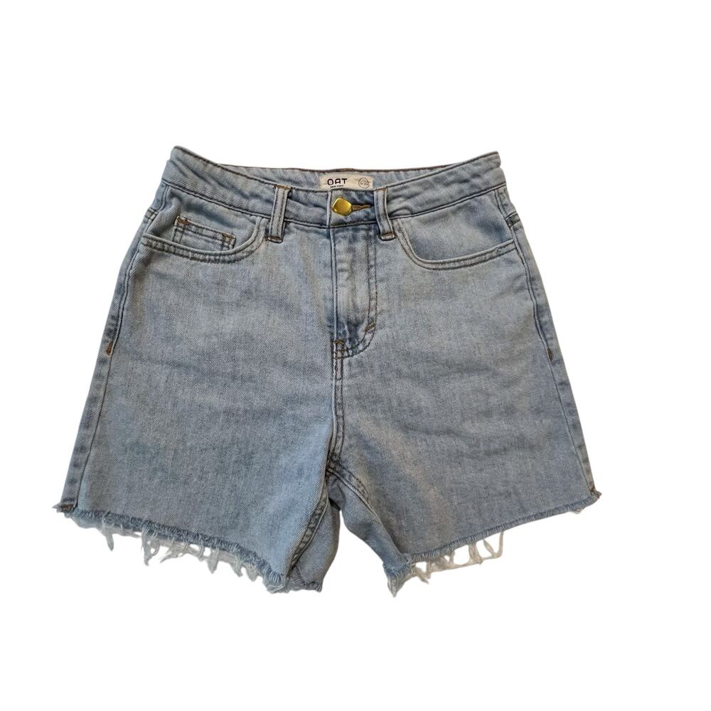 OAT New York Cloud Luxe Denim Raw Hem Jean Shorts Women’s 0/25